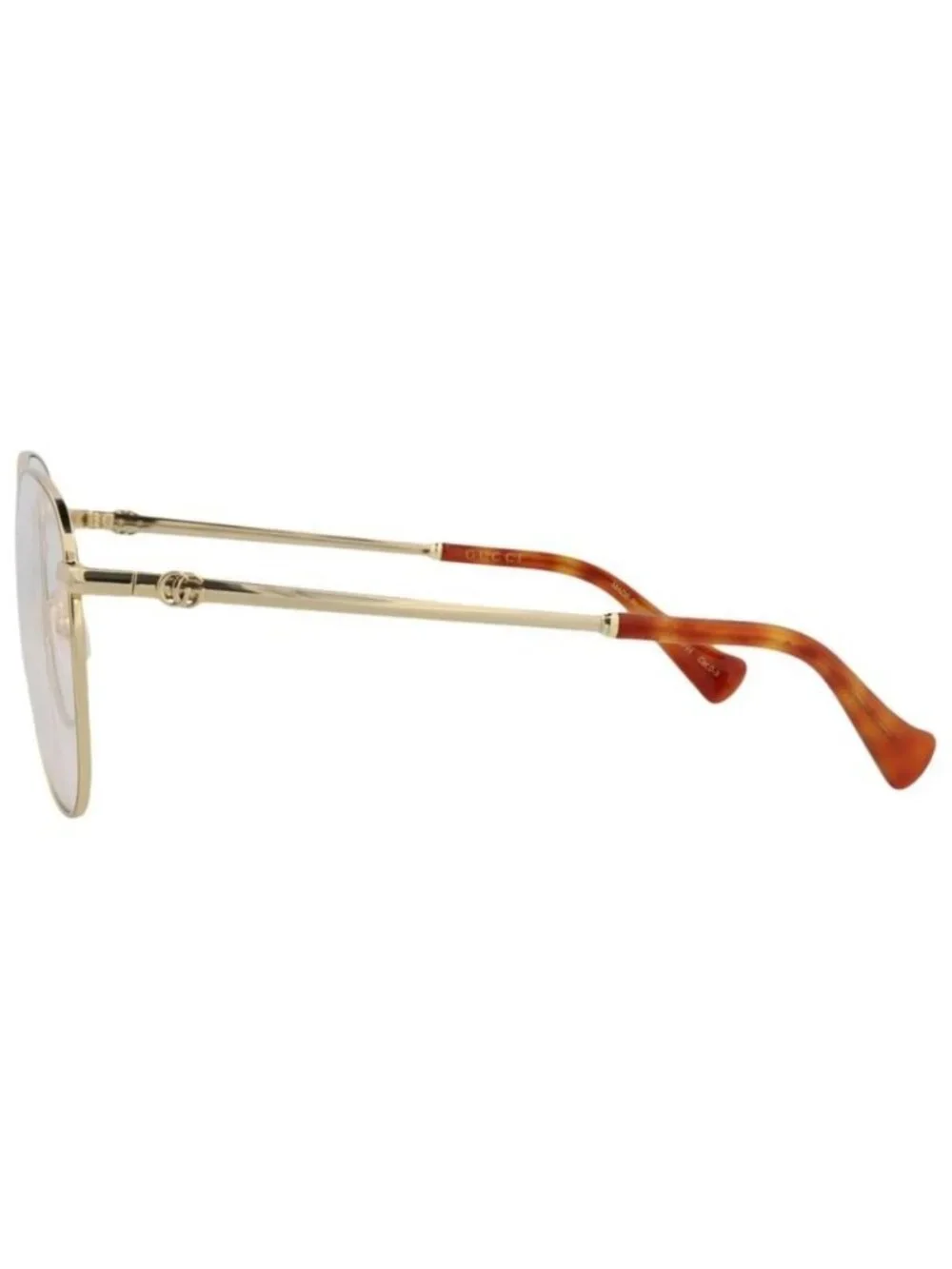 New Gucci Womens Aviator Gold Gold Transparent Fashion Designer Sunglasses